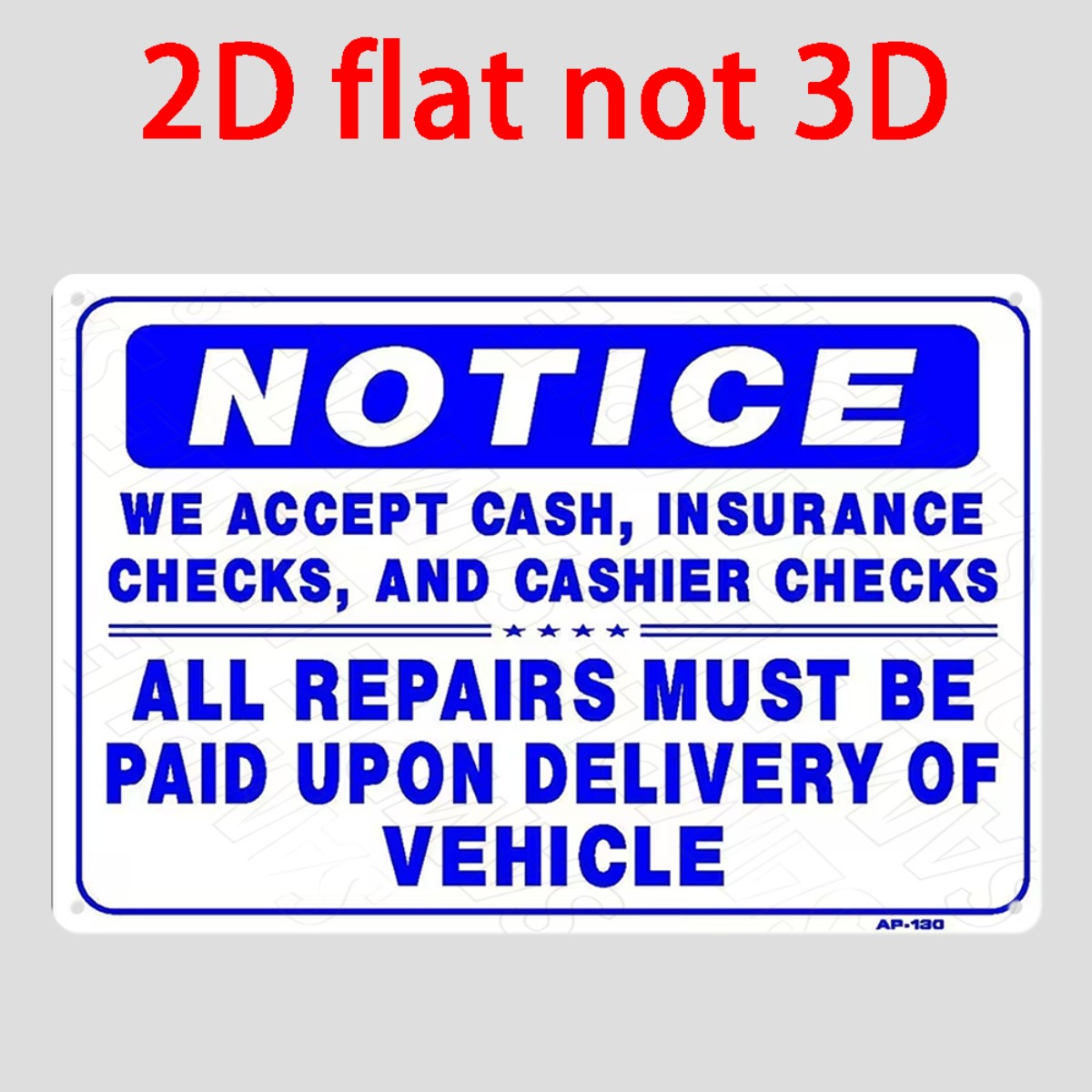 Плоская 2D металлическая табли – обзор и цена Auto Repair Shop Insurance