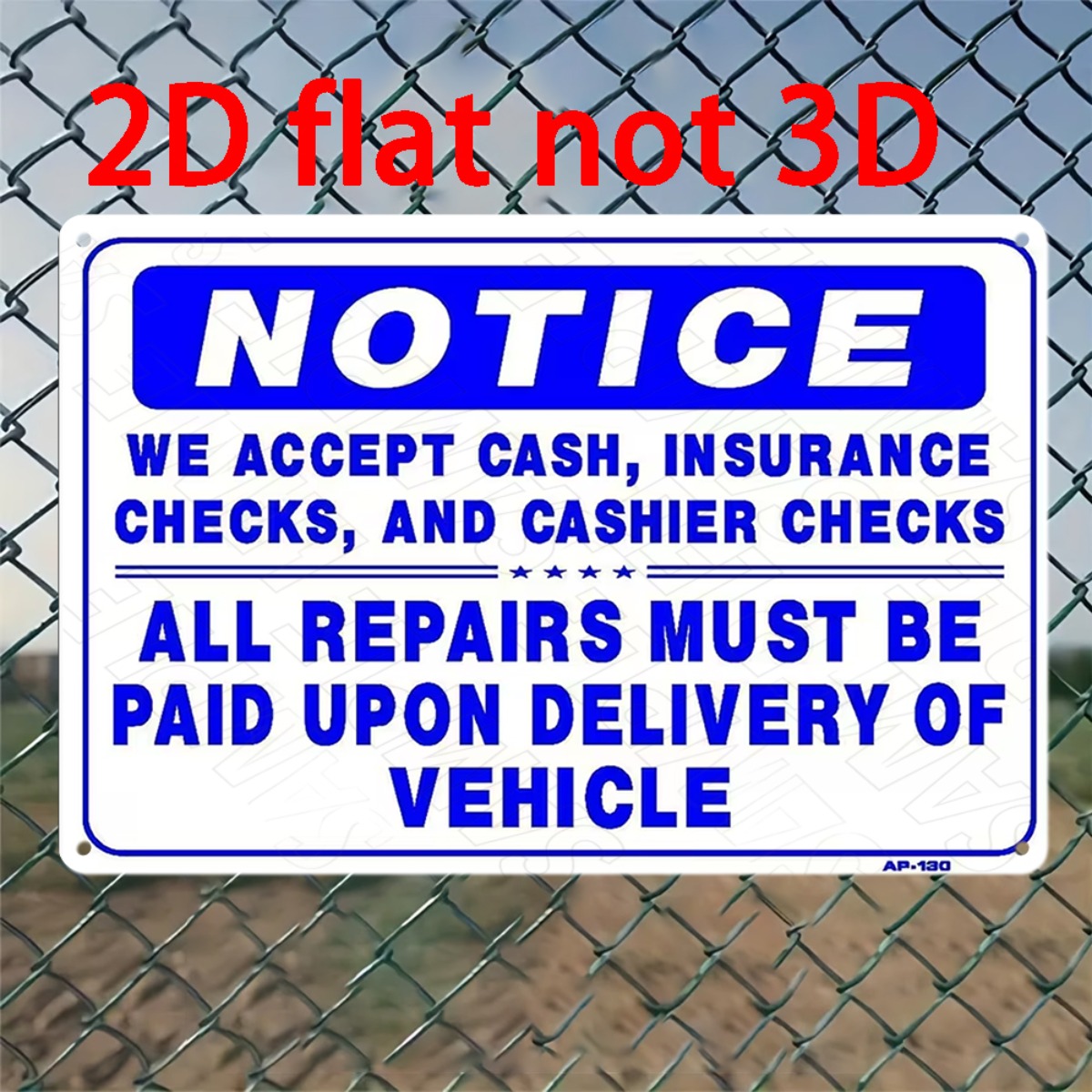 Плоская 2D металлическая табли – обзор и цена Auto Repair Shop Insurance