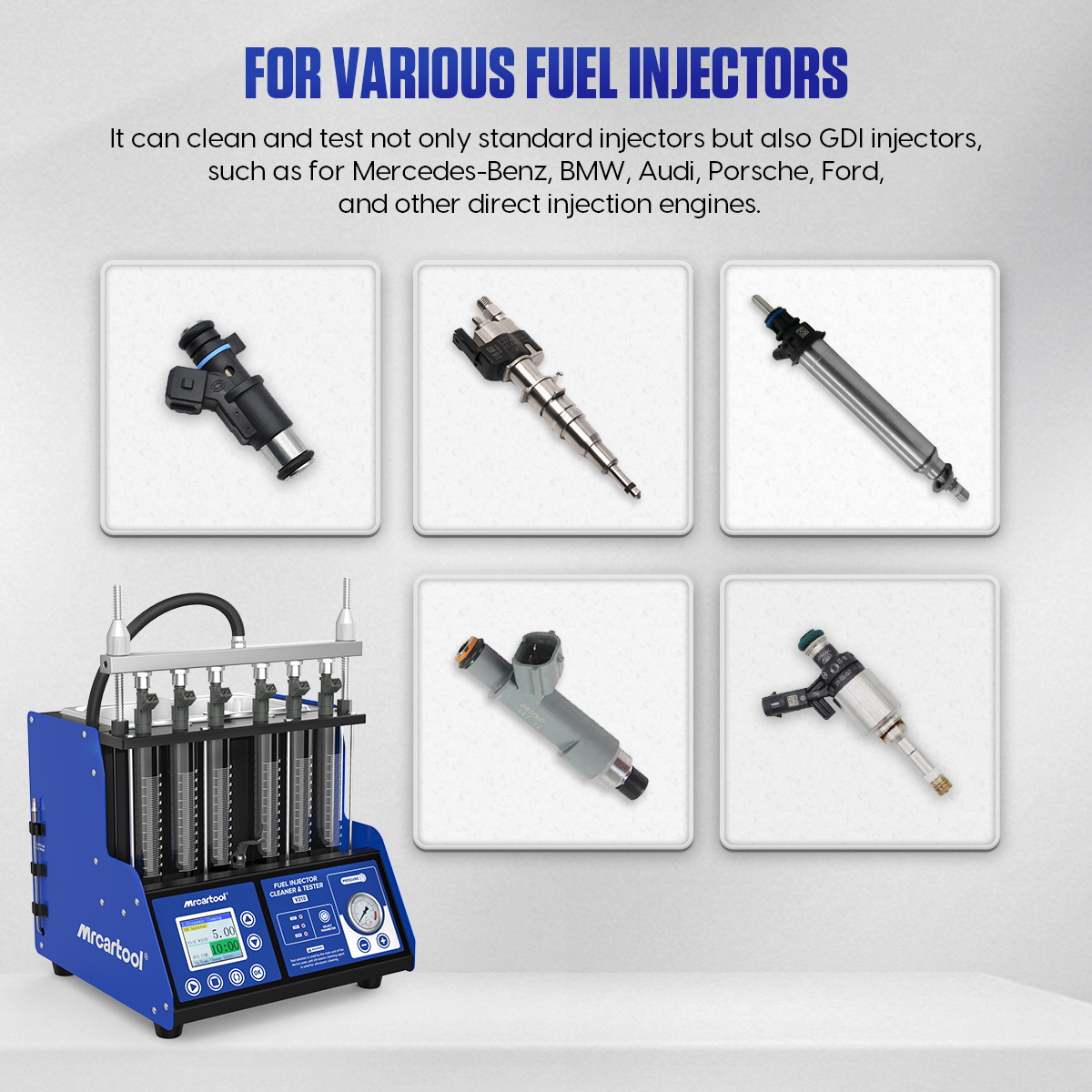 MR CARTOOL V310 – прибор для п – обзор и цена Fuel Injector Tester