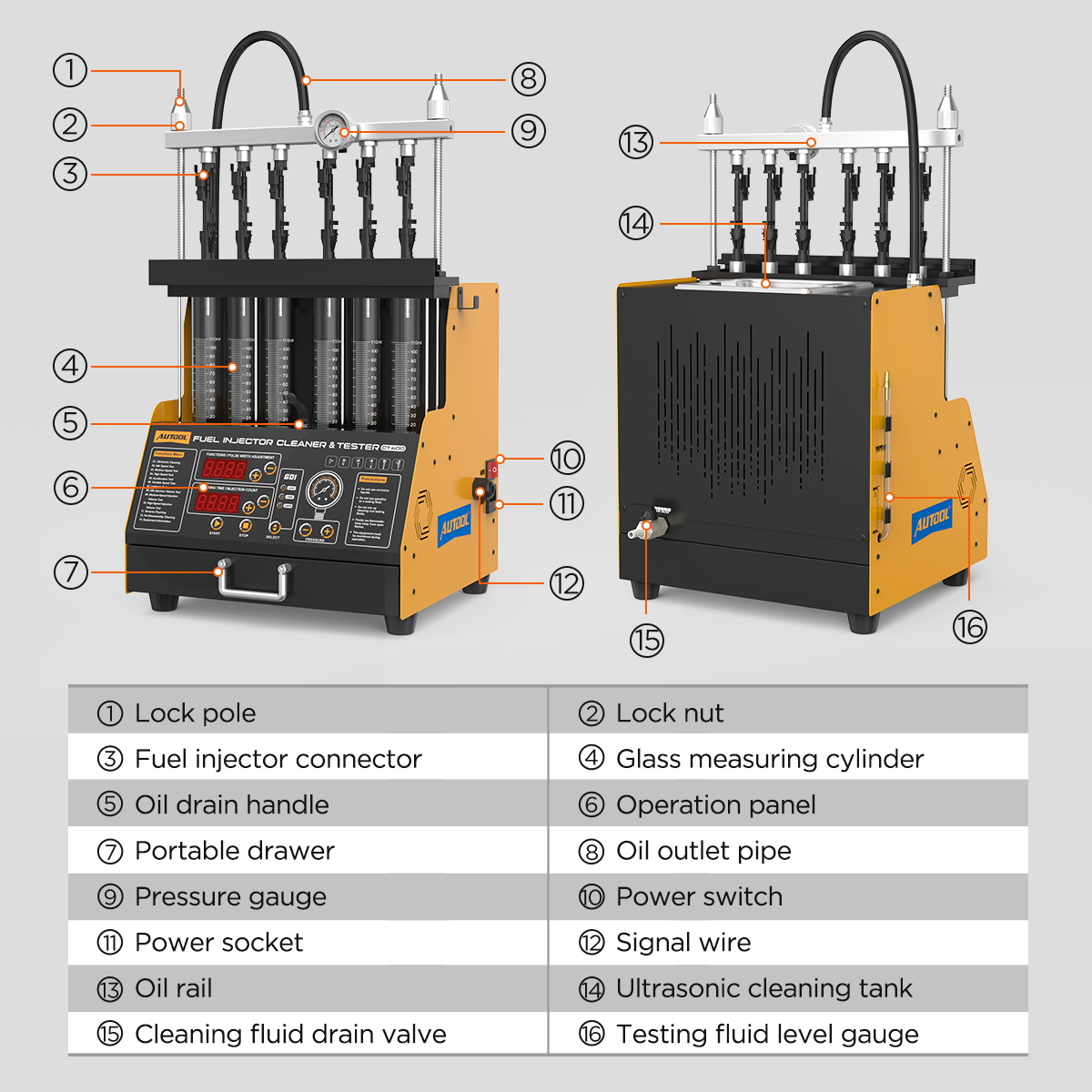 AUTOOL CT400 автомобильный GDI – обзор и цена Fuel Injector Tester